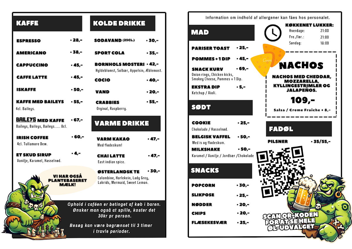 Menu The Board Game Café-1